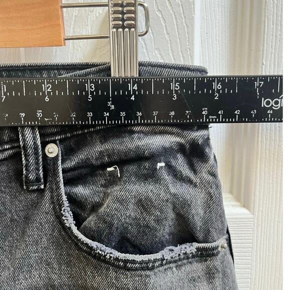 Abercrombie Fitch Size 8 Long Black Wash 90s Straight Ultra High Rise Jean 29x33 - Picture 10 of 14